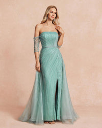 HKM-547347 Elegant Green Evening Gown for Women - Model EZ25111