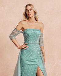 HKM-547347 Elegant Green Evening Gown for Women - Model EZ25111