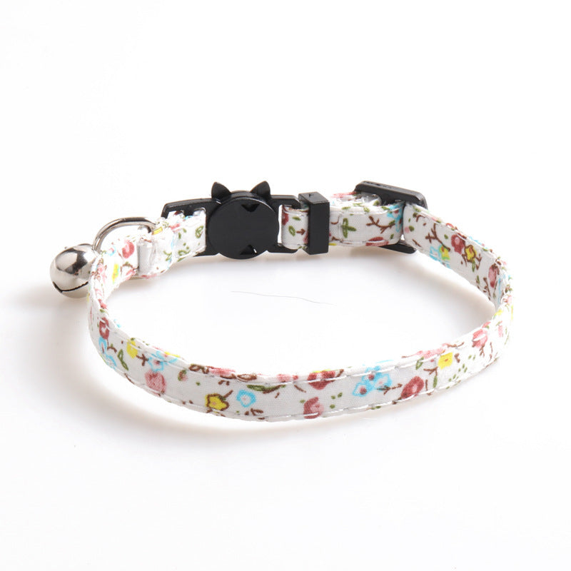 HKM-002643 Soft Cotton Fabric Cat Collar in Idyllic Design