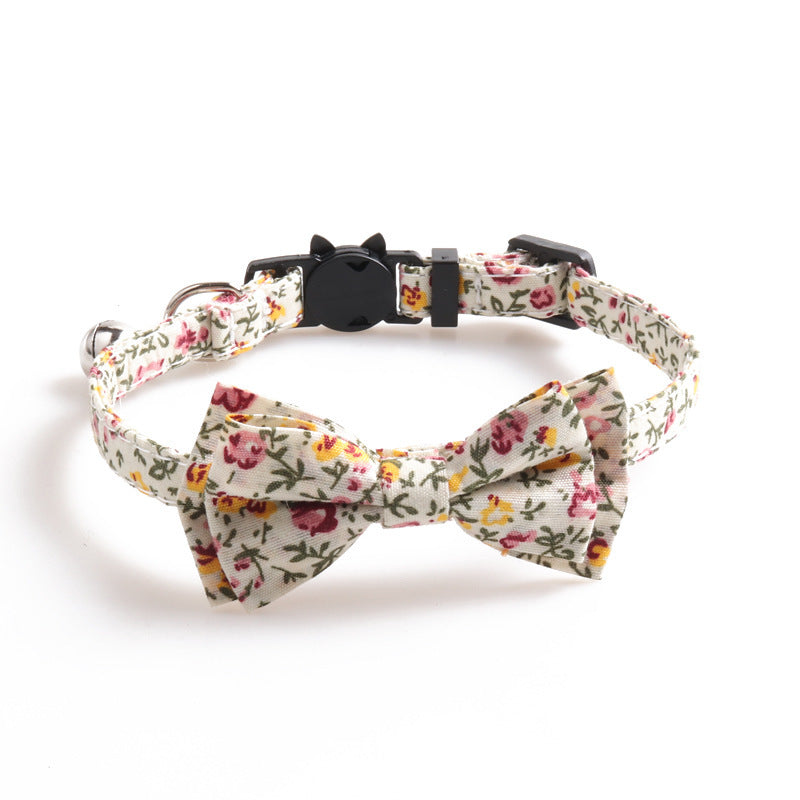 HKM-002643 Soft Cotton Fabric Cat Collar in Idyllic Design