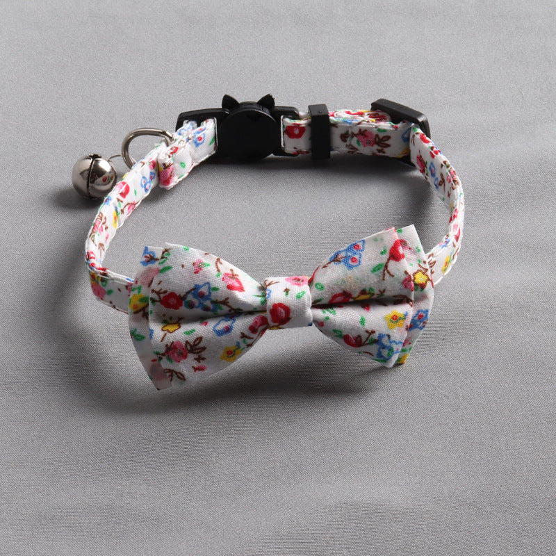 HKM-002643 Soft Cotton Fabric Cat Collar in Idyllic Design