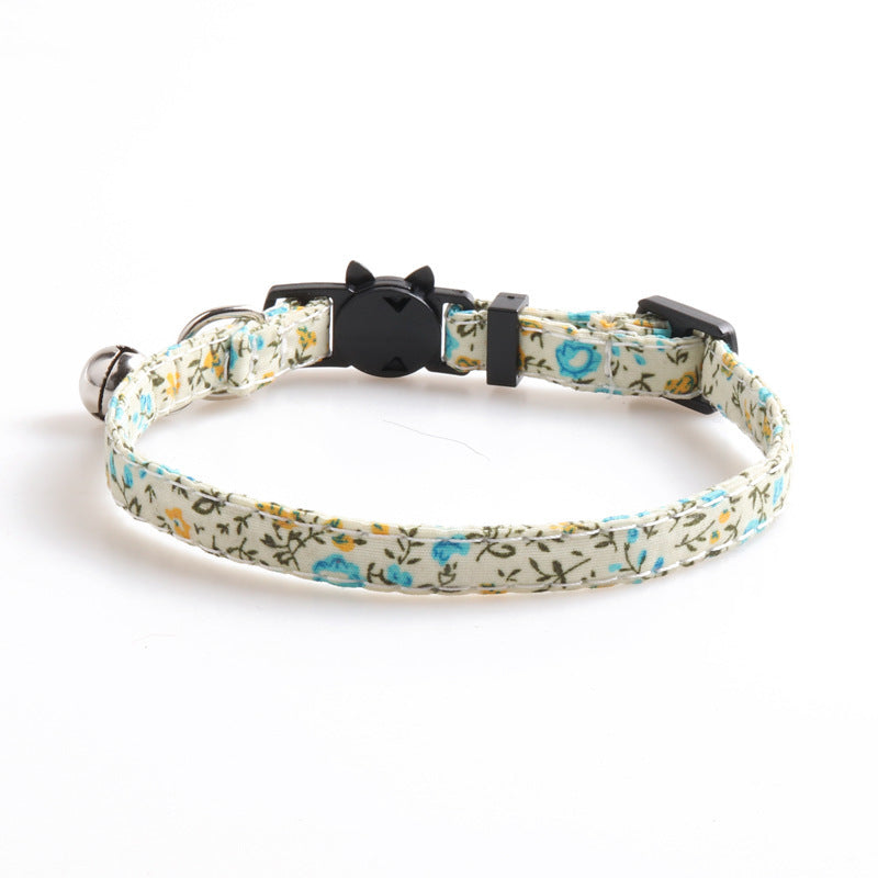 HKM-002643 Soft Cotton Fabric Cat Collar in Idyllic Design