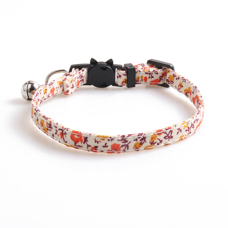 HKM-002643 Soft Cotton Fabric Cat Collar in Idyllic Design