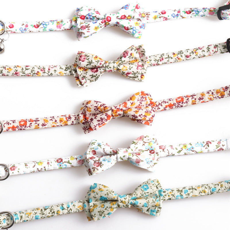 HKM-002643 Soft Cotton Fabric Cat Collar in Idyllic Design