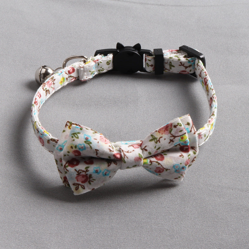 HKM-002643 Soft Cotton Fabric Cat Collar in Idyllic Design