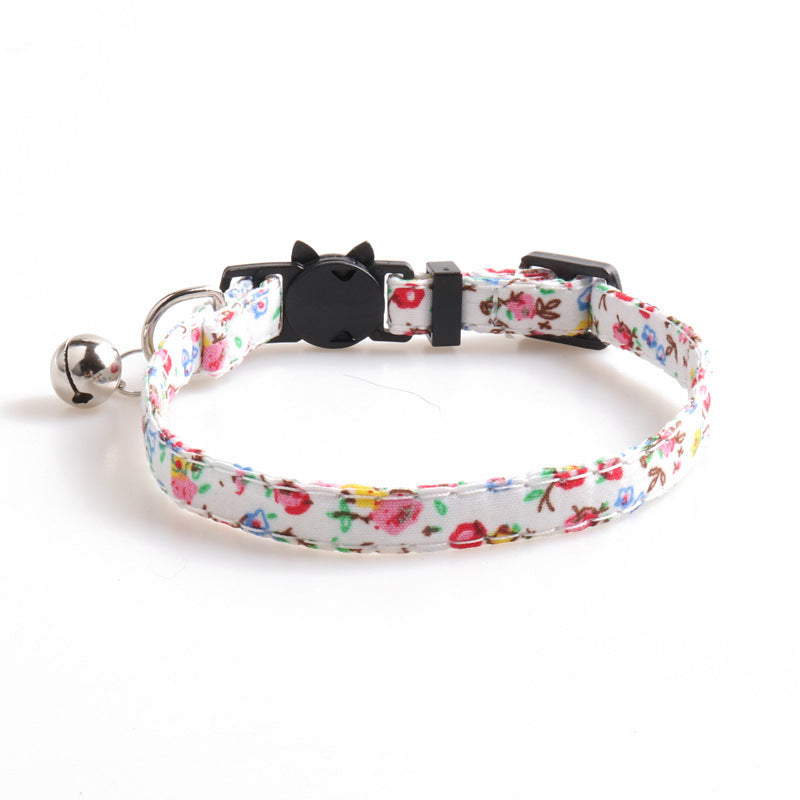 HKM-002643 Soft Cotton Fabric Cat Collar in Idyllic Design