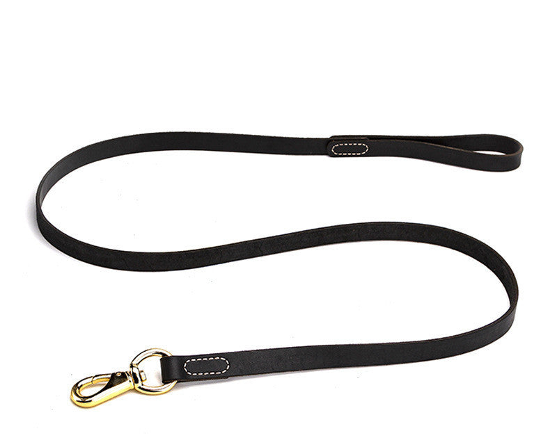 HKM-248147 Cowhide Leather Dog Leash for Medium and Large Breeds - Durable Design for Golden Retrievers, Labradors, Corgis, and Huskies