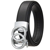 HKM-396179 Men's Automatic Buckle Leather Belt with Zinc Alloy Features