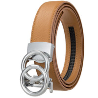 HKM-396179 Men's Automatic Buckle Leather Belt with Zinc Alloy Features