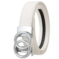 HKM-396179 Men's Automatic Buckle Leather Belt with Zinc Alloy Features