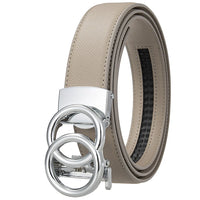 HKM-396179 Men's Automatic Buckle Leather Belt with Zinc Alloy Features