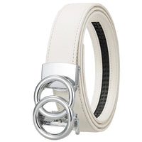 HKM-396179 Men's Automatic Buckle Leather Belt with Zinc Alloy Features