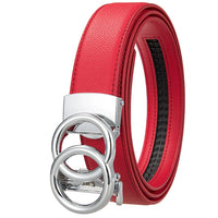 HKM-396179 Men's Automatic Buckle Leather Belt with Zinc Alloy Features