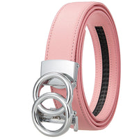 HKM-396179 Men's Automatic Buckle Leather Belt with Zinc Alloy Features