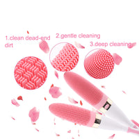 HKM-088467 Electric Silicone Bath Brush with Long Handle for Deep Cleaning and Massage, Adjustable Vibration Levels, IPX5 Waterproof