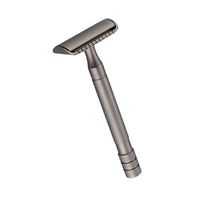 HKM-726355 Classic Metal Safety Razor with Double-Edged Stainless Steel Blade for Men - 11.6cm Length, Copper Handle