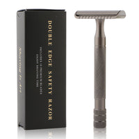 HKM-726355 Classic Metal Safety Razor with Double-Edged Stainless Steel Blade for Men - 11.6cm Length, Copper Handle