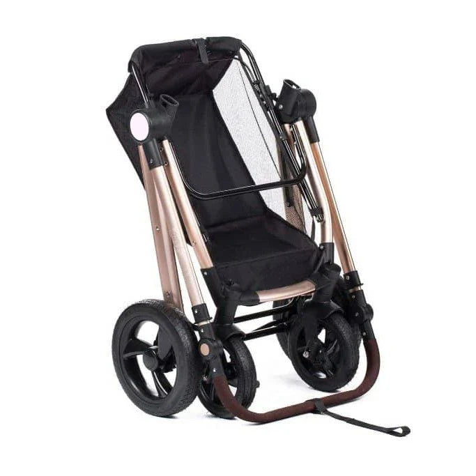 JMT-674826 Luxury Folding Pet Stroller with Removable Canopy and 4 Wheels for Dogs and Cats