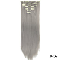 HKM-010579 Seven-Piece Straight Wig - 60cm High Temperature Wire, Suitable for Natural Skin Tones, Dyeable and Heat-Friendly
