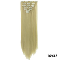 HKM-010579 Seven-Piece Straight Wig - 60cm High Temperature Wire, Suitable for Natural Skin Tones, Dyeable and Heat-Friendly
