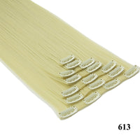 HKM-010579 Seven-Piece Straight Wig - 60cm High Temperature Wire, Suitable for Natural Skin Tones, Dyeable and Heat-Friendly