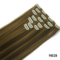 HKM-010579 Seven-Piece Straight Wig - 60cm High Temperature Wire, Suitable for Natural Skin Tones, Dyeable and Heat-Friendly
