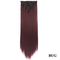 HKM-010579 Seven-Piece Straight Wig - 60cm High Temperature Wire, Suitable for Natural Skin Tones, Dyeable and Heat-Friendly