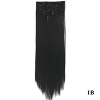 HKM-010579 Seven-Piece Straight Wig - 60cm High Temperature Wire, Suitable for Natural Skin Tones, Dyeable and Heat-Friendly