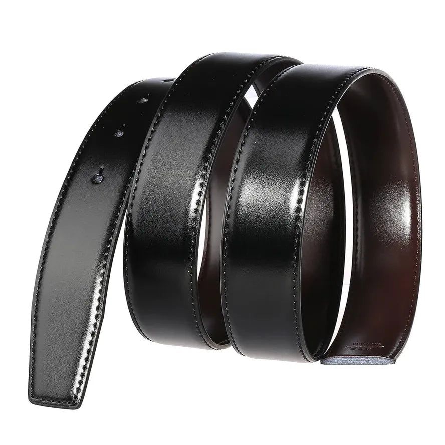 HKM-312531 Men's Two-Layer Cowhide Leisure Belt with Perforated Design - Model LY34-3342