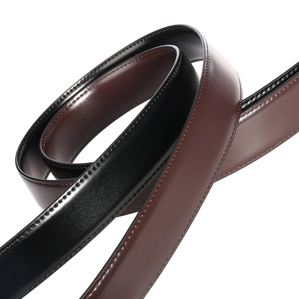 HKM-312531 Men's Two-Layer Cowhide Leisure Belt with Perforated Design - Model LY34-3342