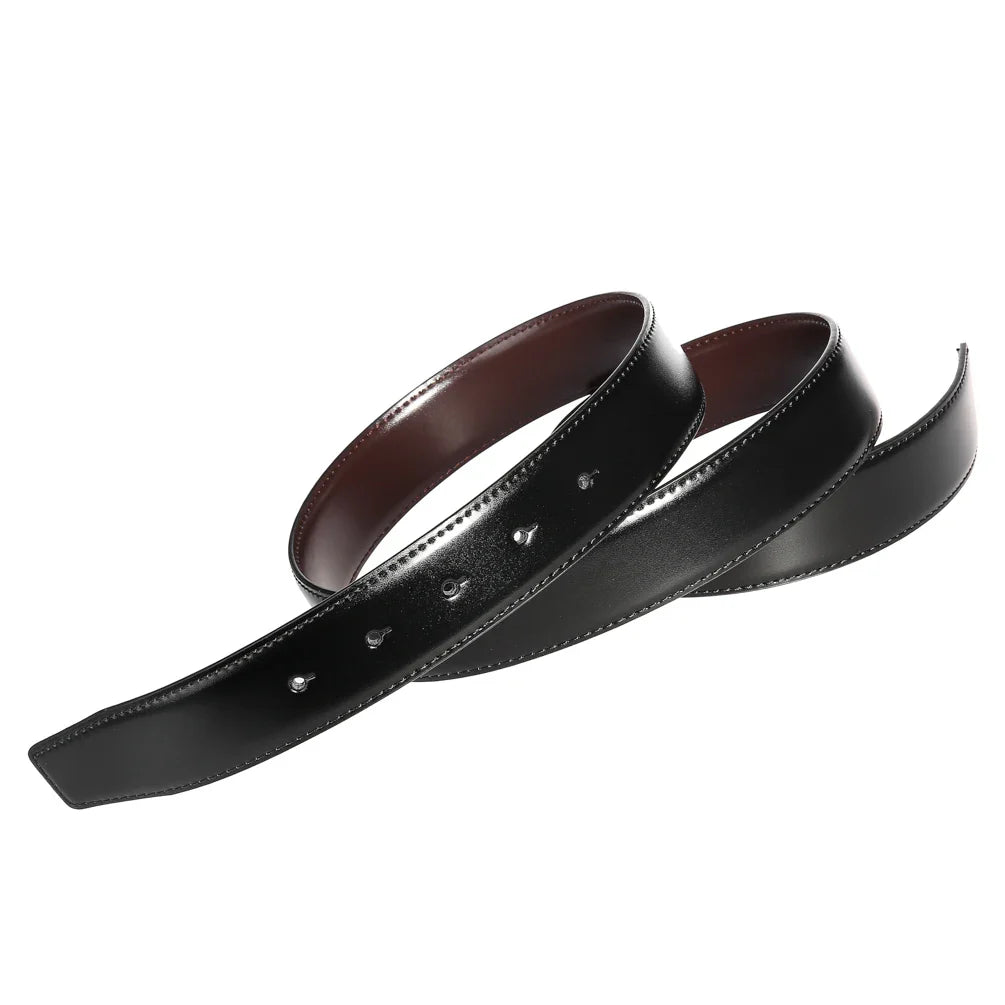 HKM-312531 Men's Two-Layer Cowhide Leisure Belt with Perforated Design - Model LY34-3342