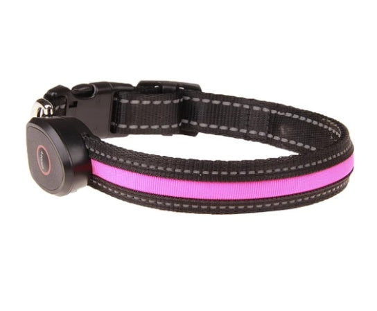 HKM-112147 Luminous Dog Collar with Adjustable Sizes (S: 28CM-40CM, M: 33CM-50CM, L: 38CM-60CM)