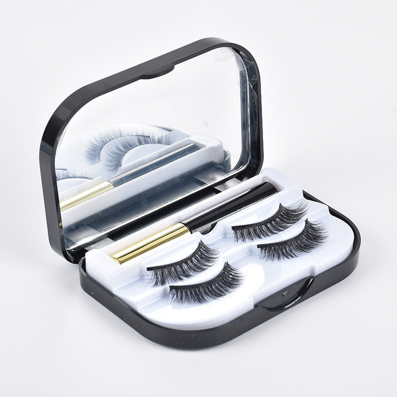 HKM-567443 Magnetic Eyeliner and Eyelashes Gift Set - 2 Pairs of Man-Made Fiber Lashes