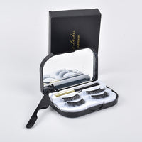 HKM-567443 Magnetic Eyeliner and Eyelashes Gift Set - 2 Pairs of Man-Made Fiber Lashes