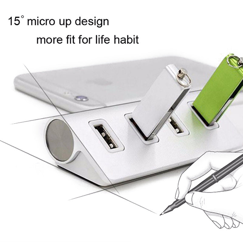 KTX-742163 USB-C to 4-Port USB 2.0 Hub for MacBook and Compatible Devices, Aluminum Alloy Design