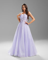 HKM-906643 Elegant Purple Evening Dress for Women - Style EZ25068