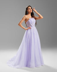 HKM-906643 Elegant Purple Evening Dress for Women - Style EZ25068