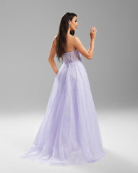 HKM-906643 Elegant Purple Evening Dress for Women - Style EZ25068