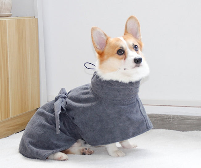 HKM-300051 Ultra-Absorbent Pet Bathrobe Made from Soft Polyester Fiber