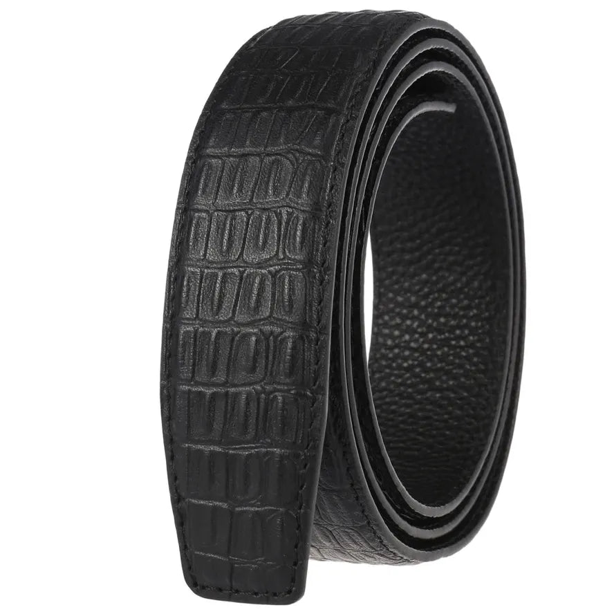 HKM-082003 Boys' Cowhide Automatic Buckle Belt - Durable First Layer Leather Accessory
