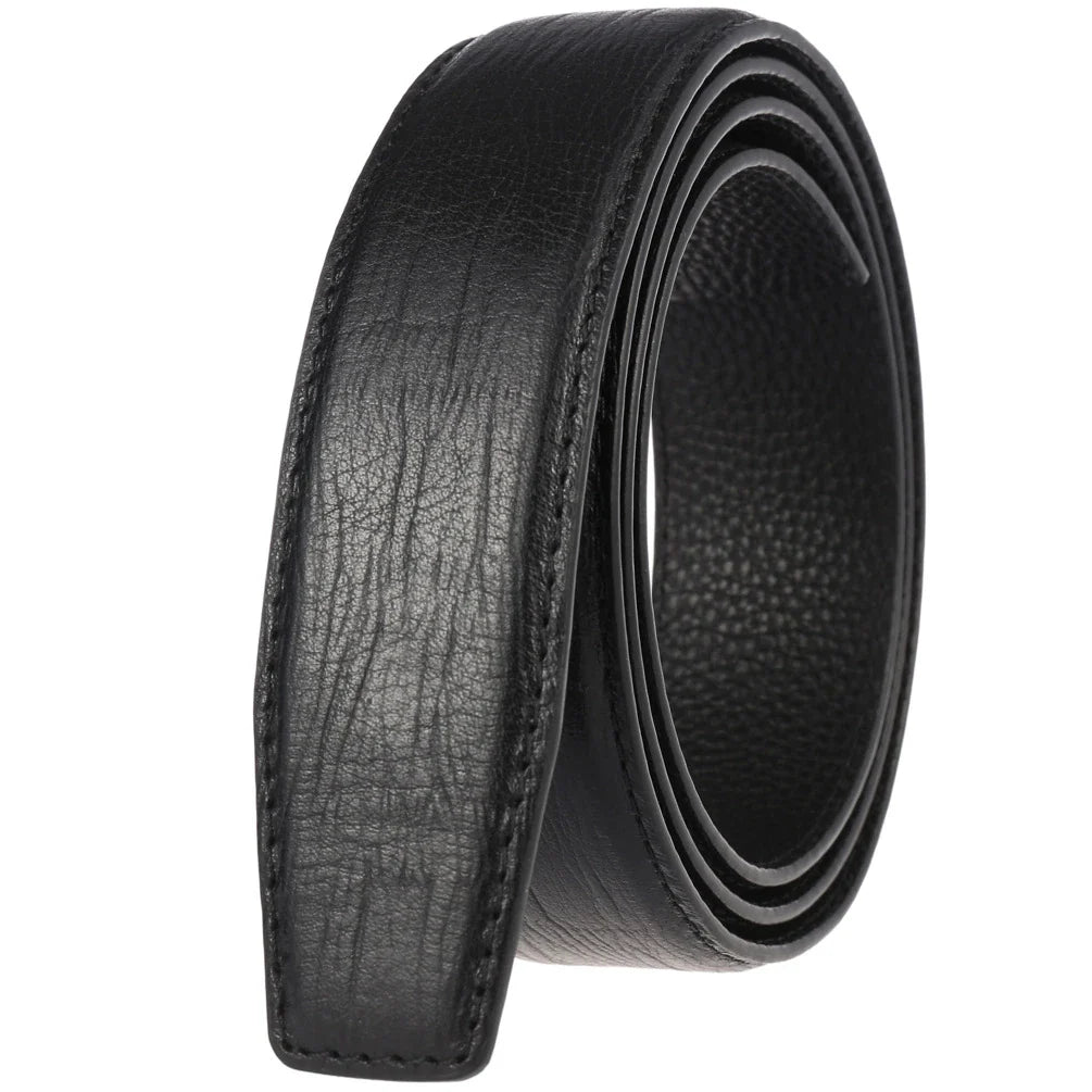 HKM-082003 Boys' Cowhide Automatic Buckle Belt - Durable First Layer Leather Accessory