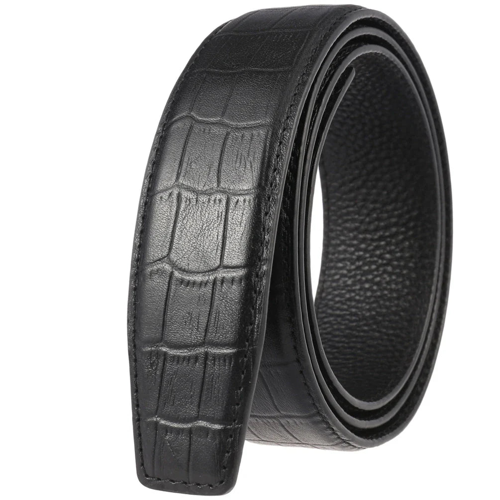 HKM-082003 Boys' Cowhide Automatic Buckle Belt - Durable First Layer Leather Accessory