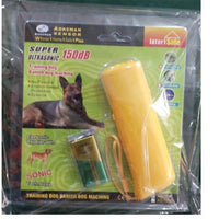 HKM-040787 Ultrasonic Dog Training Device with LED Flashlight - 3-in-1 Anti-Barking Repeller and Training Tool