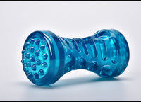 HKM-421523 TPR Sounding Pet Toy Molar Stick - Durable Chew Toy in Peacock Blue and Orange, Available in Small and Large Sizes