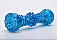 HKM-421523 TPR Sounding Pet Toy Molar Stick - Durable Chew Toy in Peacock Blue and Orange, Available in Small and Large Sizes
