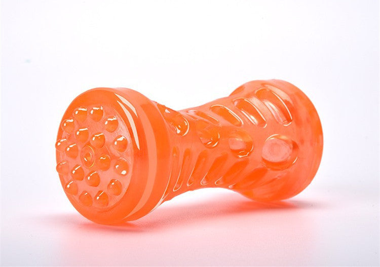 HKM-421523 TPR Sounding Pet Toy Molar Stick - Durable Chew Toy in Peacock Blue and Orange, Available in Small and Large Sizes