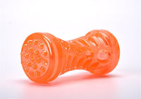 HKM-421523 TPR Sounding Pet Toy Molar Stick - Durable Chew Toy in Peacock Blue and Orange, Available in Small and Large Sizes