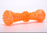 HKM-421523 TPR Sounding Pet Toy Molar Stick - Durable Chew Toy in Peacock Blue and Orange, Available in Small and Large Sizes