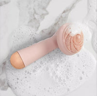 HKM-609299 Ultrasonic Pink Silicone Electric Cleansing Device with Waterproof Design and Four Modes