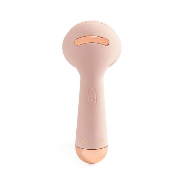 HKM-609299 Ultrasonic Pink Silicone Electric Cleansing Device with Waterproof Design and Four Modes